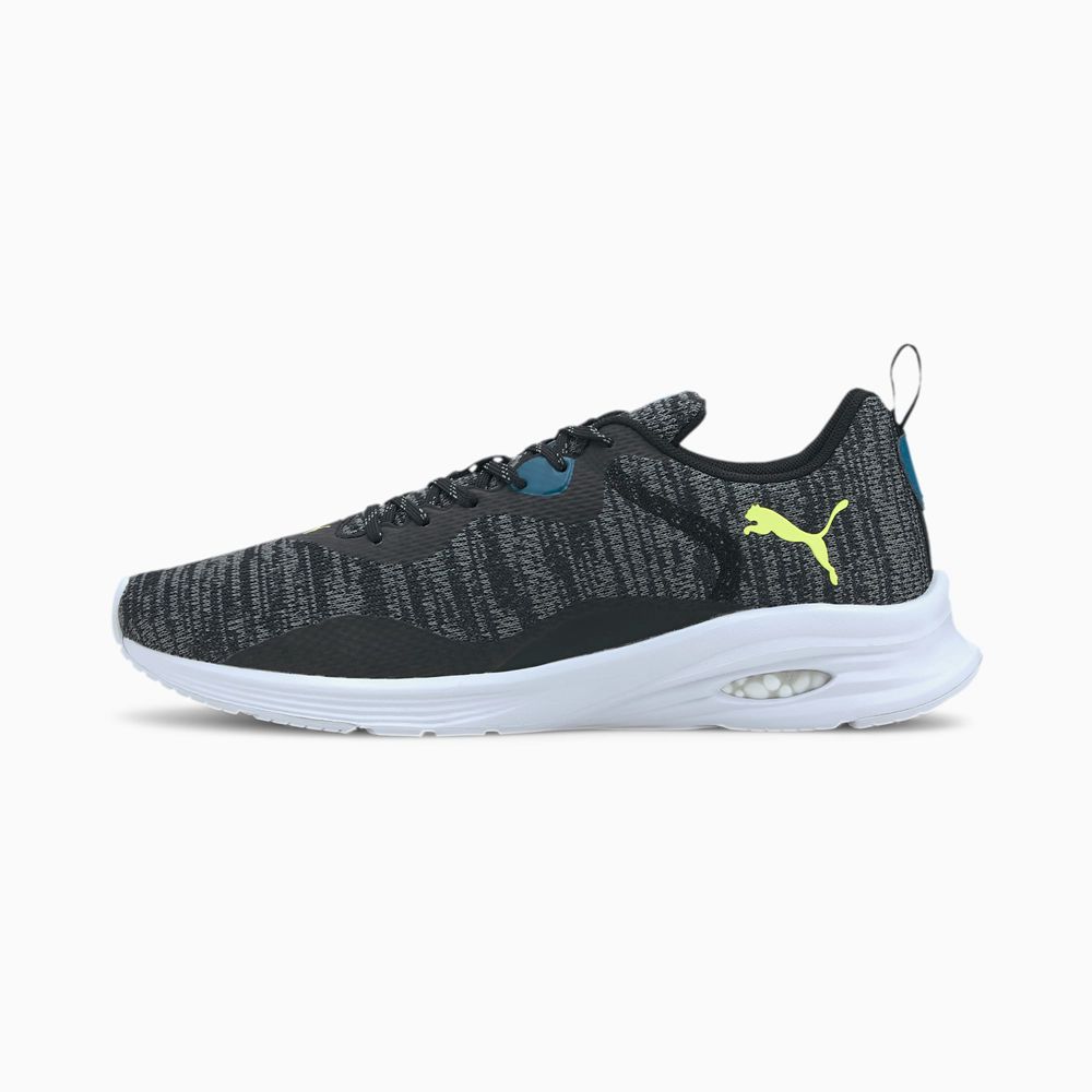 Puma HYBRID Fuego Knit Férfi Futócipő - Fekete/Szürke/Sárga ( Hungary - YULAR5869 )